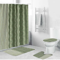 Vintage Sage Green Hawaiian Traditional Kapa Mix Flowers Lei Bathroom Set