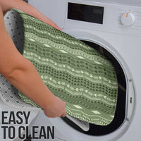 Vintage Sage Green Hawaiian Traditional Kapa Mix Flowers Lei Bathroom Set