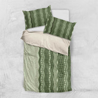 Vintage Sage Green Hawaiian Traditional Kapa Mix Flowers Lei Bedding Set