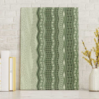 Vintage Sage Green Hawaiian Traditional Kapa Mix Flowers Lei Canvas Wall Art
