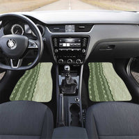Vintage Sage Green Hawaiian Traditional Kapa Mix Flowers Lei Car Mats LT7 Set 2pcs - Front Sage Green - Polynesian Pride