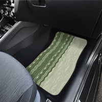 Vintage Sage Green Hawaiian Traditional Kapa Mix Flowers Lei Car Mats LT7 - Polynesian Pride
