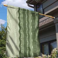 Vintage Sage Green Hawaiian Traditional Kapa Mix Flowers Lei Garden Flag