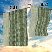 Vintage Sage Green Hawaiian Traditional Kapa Mix Flowers Lei Garden Flag