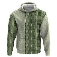 Vintage Sage Green Hawaiian Traditional Kapa Mix Flowers Lei Hoodie LT7 Pullover Hoodie Sage Green - Polynesian Pride