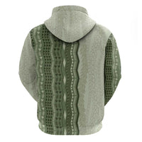 Vintage Sage Green Hawaiian Traditional Kapa Mix Flowers Lei Hoodie LT7 - Polynesian Pride