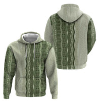 Vintage Sage Green Hawaiian Traditional Kapa Mix Flowers Lei Hoodie LT7 - Polynesian Pride