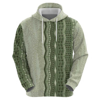 Vintage Sage Green Hawaiian Traditional Kapa Mix Flowers Lei Hoodie LT7 - Polynesian Pride
