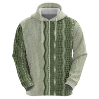 Vintage Sage Green Hawaiian Traditional Kapa Mix Flowers Lei Hoodie LT7 - Polynesian Pride