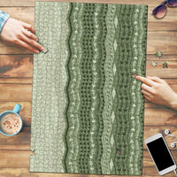 Vintage Sage Green Hawaiian Traditional Kapa Mix Flowers Lei Puzzle