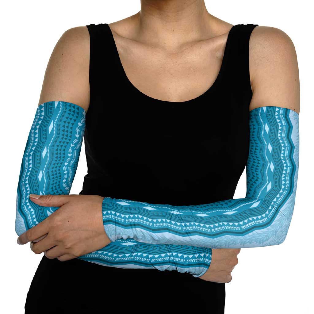 Vintage Cobalt Blue Hawaiian Traditional Kapa Mix Flowers Lei Arm Sleeves