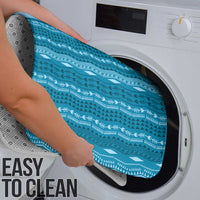 Vintage Cobalt Blue Hawaiian Traditional Kapa Mix Flowers Lei Bathroom Set