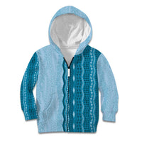 Vintage Cobalt Blue Hawaiian Traditional Kapa Mix Flowers Lei Kid Hoodie