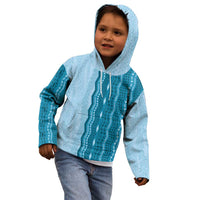 Vintage Cobalt Blue Hawaiian Traditional Kapa Mix Flowers Lei Kid Hoodie