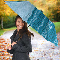 Vintage Cobalt Blue Hawaiian Traditional Kapa Mix Flowers Lei Umbrella LT7 - Polynesian Pride
