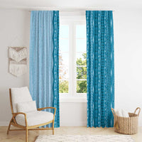 Vintage Cobalt Blue Hawaiian Traditional Kapa Mix Flowers Lei Window Curtain LT7 - Polynesian Pride