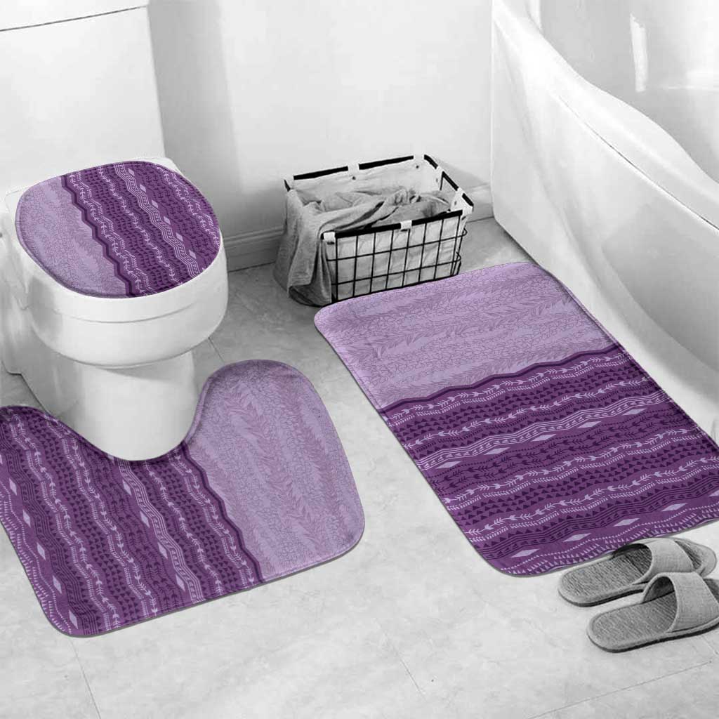 Vintage Violet Hawaiian Traditional Kapa Mix Flowers Lei Bathroom Set