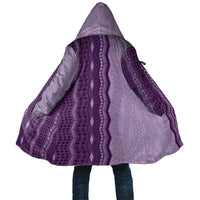 Vintage Violet Hawaiian Traditional Kapa Mix Flowers Lei Cloak