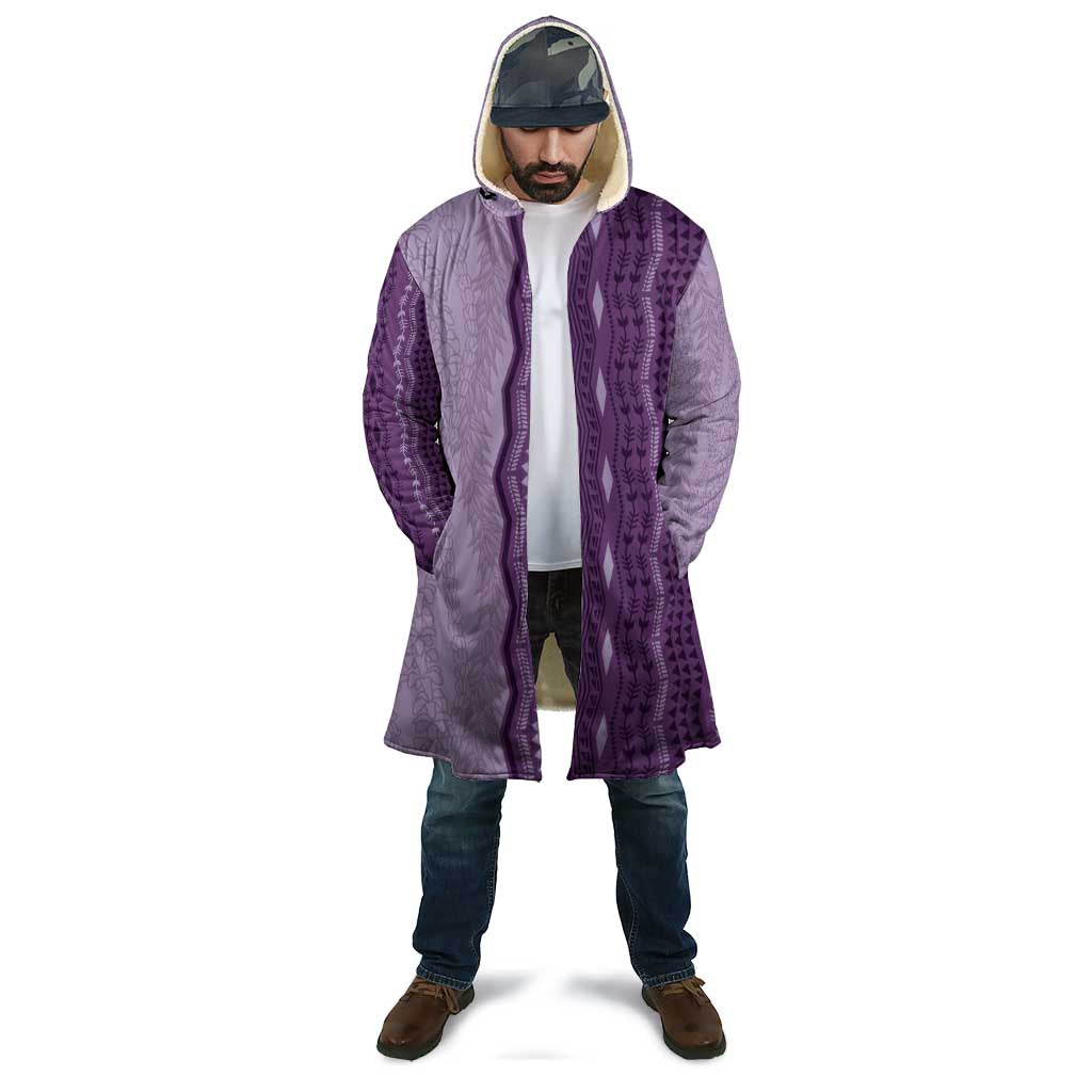 Vintage Violet Hawaiian Traditional Kapa Mix Flowers Lei Cloak