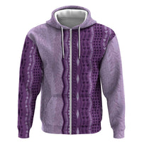 Vintage Violet Hawaiian Traditional Kapa Mix Flowers Lei Hoodie LT7 Zip Hoodie Violet - Polynesian Pride