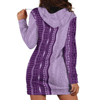 Vintage Violet Hawaiian Traditional Kapa Mix Flowers Lei Hoodie Dress