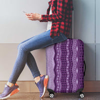 Vintage Violet Hawaiian Traditional Kapa Mix Flowers Lei Luggage Cover LT7 - Polynesian Pride