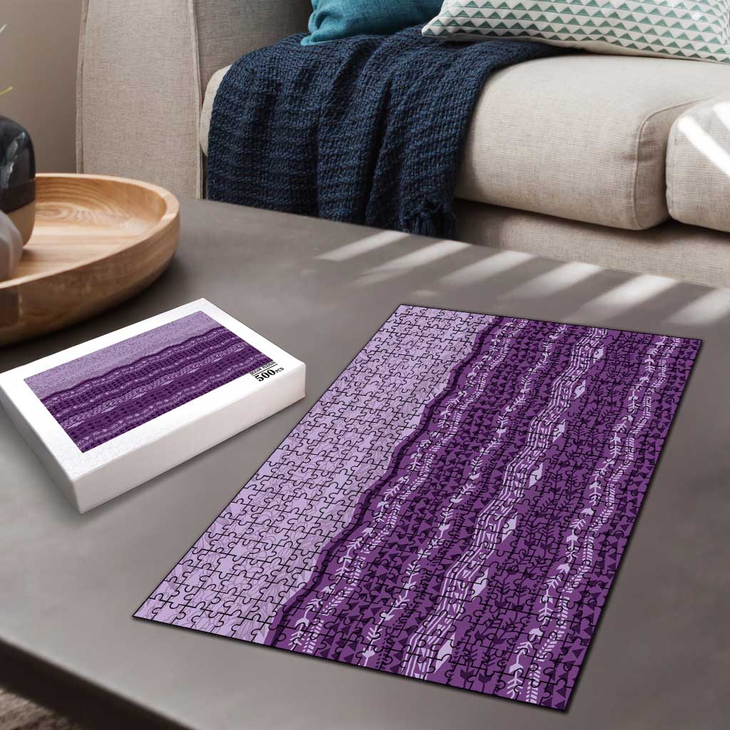 Vintage Violet Hawaiian Traditional Kapa Mix Flowers Lei Puzzle