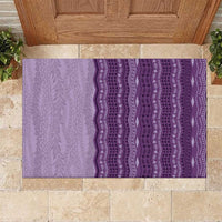 Vintage Violet Hawaiian Traditional Kapa Mix Flowers Lei Rubber Doormat