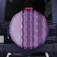 Vintage Violet Hawaiian Traditional Kapa Mix Flowers Lei Spare Tire Cover LT7 No hole Violet - Polynesian Pride