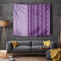 Vintage Violet Hawaiian Traditional Kapa Mix Flowers Lei Tapestry