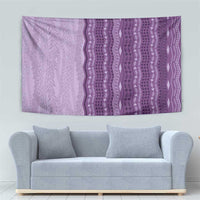 Vintage Violet Hawaiian Traditional Kapa Mix Flowers Lei Tapestry