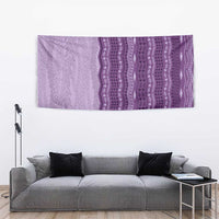 Vintage Violet Hawaiian Traditional Kapa Mix Flowers Lei Tapestry