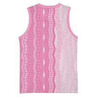 Vintage Pink Hawaiian Traditional Kapa Mix Flowers Lei Basketball Jersey LT7 - Polynesian Pride