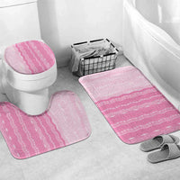 Vintage Pink Hawaiian Traditional Kapa Mix Flowers Lei Bathroom Set