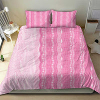 Vintage Pink Hawaiian Traditional Kapa Mix Flowers Lei Bedding Set