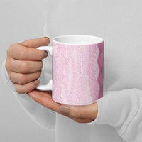 Vintage Pink Hawaiian Traditional Kapa Mix Flowers Lei Ceramic Mug