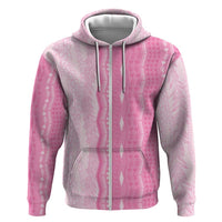 Vintage Pink Hawaiian Traditional Kapa Mix Flowers Lei Hoodie LT7 Zip Hoodie Pink - Polynesian Pride