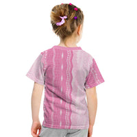 Vintage Pink Hawaiian Traditional Kapa Mix Flowers Lei Kid T Shirt LT7 - Polynesian Pride