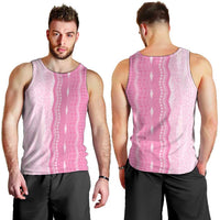 Vintage Pink Hawaiian Traditional Kapa Mix Flowers Lei Men Tank Top LT7 - Polynesian Pride