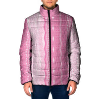 Vintage Pink Hawaiian Traditional Kapa Mix Flowers Lei Padded Jacket