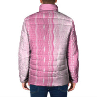 Vintage Pink Hawaiian Traditional Kapa Mix Flowers Lei Padded Jacket