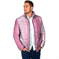 Vintage Pink Hawaiian Traditional Kapa Mix Flowers Lei Padded Jacket