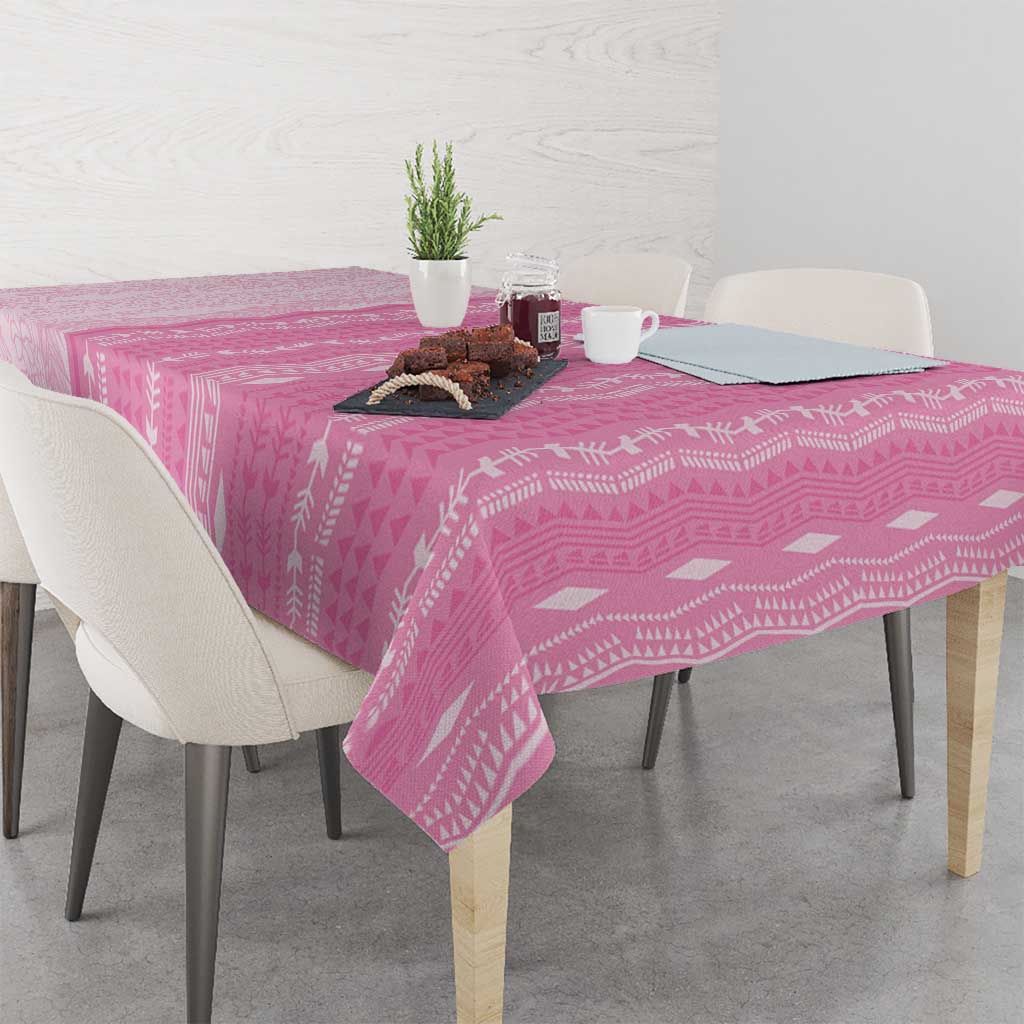Vintage Pink Hawaiian Traditional Kapa Mix Flowers Lei Tablecloth LT7 - Polynesian Pride