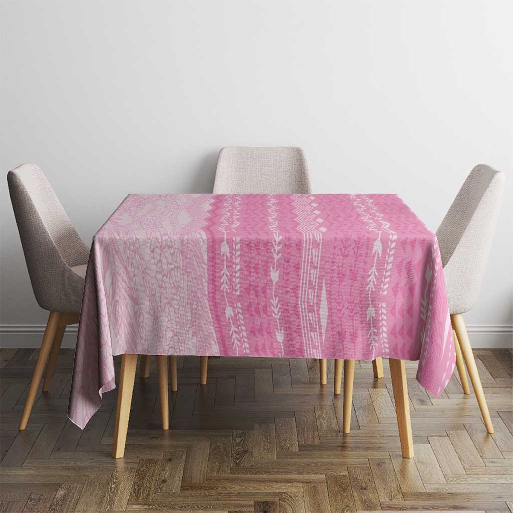 Vintage Pink Hawaiian Traditional Kapa Mix Flowers Lei Tablecloth LT7 - Polynesian Pride