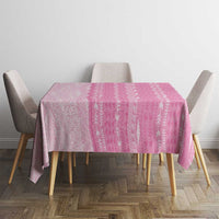 Vintage Pink Hawaiian Traditional Kapa Mix Flowers Lei Tablecloth LT7 - Polynesian Pride