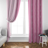 Vintage Pink Hawaiian Traditional Kapa Mix Flowers Lei Window Curtain