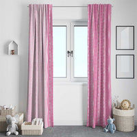 Vintage Pink Hawaiian Traditional Kapa Mix Flowers Lei Window Curtain
