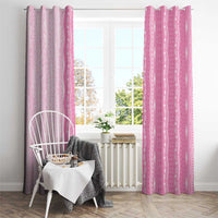 Vintage Pink Hawaiian Traditional Kapa Mix Flowers Lei Window Curtain