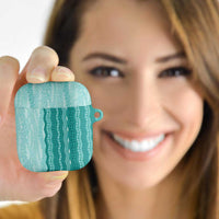 Vintage Teal Hawaiian Traditional Kapa Mix Flowers Lei AirPods Case