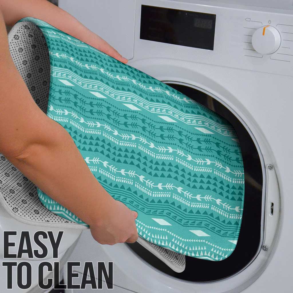 Vintage Teal Hawaiian Traditional Kapa Mix Flowers Lei Bathroom Set